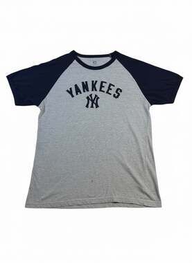 Wright & Ditson New York Yankees MLB Vintage Raglan T-Shirt Grey/Navy XL